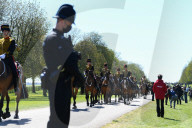 ROYALS - Beerdigung von Prinz Philip: Royal Artillery auf dem "Long Walk" zu Schloss Windsor 