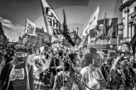 Several activist groups meet at Hyde Park corner and march to Parliament square to protest on the controversial Police, Crime, Sentencing and Courts Bill. Jeremy Corbyn gives a speech.