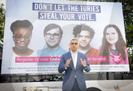 Sadiq Khan, Labour’s Mayor of London, unveils a new campaign advert urging Londoners to register for a postal vote ahead of the deadline