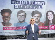 Sadiq Khan, Labour’s Mayor of London, unveils a new campaign advert urging Londoners to register for a postal vote ahead of the deadline
