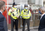 The Mayor of London, Sadiq Khan and the Shadow Home Secretary, Nick Thomas-Symonds join Met police officers for a walkabout in Ilford, London, Great Britain 
20th April 2021

Mayor of London election campaign 2021

Sadiq Khan,  Mayor of London 
Nick