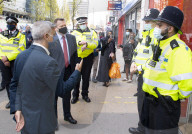 The Mayor of London, Sadiq Khan and the Shadow Home Secretary, Nick Thomas-Symonds join Met police officers for a walkabout in Ilford, London, Great Britain 
20th April 2021

Mayor of London election campaign 2021

Sadiq Khan,  Mayor of London 
Nick