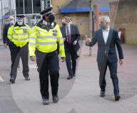 The Mayor of London, Sadiq Khan and the Shadow Home Secretary, Nick Thomas-Symonds join Met police officers for a walkabout in Ilford, London, Great Britain 
20th April 2021

Mayor of London election campaign 2021

Sadiq Khan,  Mayor of London 
Nick