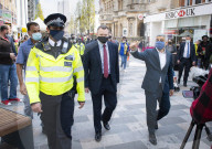 The Mayor of London, Sadiq Khan and the Shadow Home Secretary, Nick Thomas-Symonds join Met police officers for a walkabout in Ilford, London, Great Britain 
20th April 2021

Mayor of London election campaign 2021

Sadiq Khan,  Mayor of London 
Nick