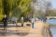 Members of the public enjoy the sunshine in Hyde Park.