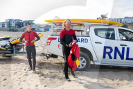 ‘Respect the water’: RNLI lifeguard training in Cornwall. Ahead of a busy summer of domestic tourism in the UK, qualified lifeguards and trainees rehearse life-saving procedures
