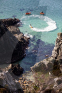 ‘Respect the water’: RNLI lifeguard training in Cornwall. Ahead of a busy summer of domestic tourism in the UK, qualified lifeguards and trainees rehearse life-saving procedures