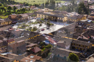 Main Inca Square at Ollantaytambo, Sacred Valley of the Incas, near Cusco, Peru