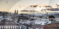 Old City of Quito, Historic Centre, showing La Basilica Church, Ecuador, South America