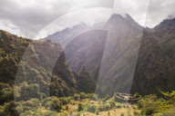 Inca ruins of a Tambo called Runkuraqay on Inca Trail Trek day 3, Cusco Region, Peru