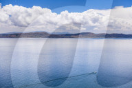 Boat tour on Lake Titicaca, seen from Taquile Island, Peru