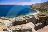 Palacio del Inca at Chincana Ruins, Inca ruins on Isla del Sol (Island of the Sun), Lake Titicaca, Bolivia