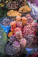 Different potatoes for sale at a food market in La Paz, La Paz Department, Bolivia