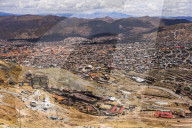 View of refinement factory and Potosi from Potosi silver mines, Department of Potosi, Bolivia