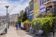 Colourful houses in Valparaiso, Valparaiso Province, Chile
