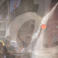 Thingyan Water Festival (Burmese New Year Festival), Yangon (Rangoon), Myanmar (Burma)