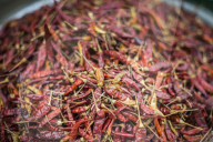 Chillies, Mrauk U market, Rakhine State, Myanmar (Burma)
