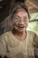 Tattooed woman of a Chin Tribe Village, Chin State, Myanmar (Burma)