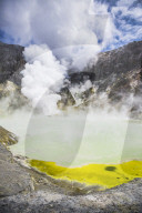 Acid Crater Lake, White Island Volcano, an active volcano in the Bay of Plenty, North Island, New Zealand