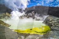 Acid Crater Lake, White Island Volcano, an active volcano in the Bay of Plenty, North Island, New Zealand