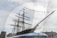 The clipper ship Cutty Sark on display at Greenwich Pier, Greenwich, London, England, United Kingdom, Europe