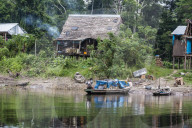 Small village on the El Dorado River, Upper Amazon River Basin, Loreto, Peru