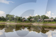 Village on the banks of the El Dorado CaÃ±o, Upper Amazon River Basin, Loreto, Peru