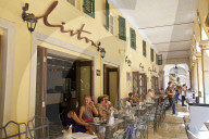 The Liston, Corfu Old Town, Corfu, The Ionian Islands, Greek Islands, Greece, Europe