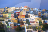 Colourful Buildings in the San Juan District, Las Palmas de Gran Canaria, Gran Canaria, Canary Islands, Spain, Atlantic Ocean, E