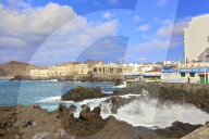 Playa de las Canteras Beach, Santa Catalina District, Las Palmas de Gran Canaria, Gran Canaria, Canary Islands, Spain, Atlantic
