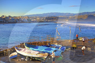 Fishermen at Playa de las Canteras Beach, Santa Catalina District, Las Palmas de Gran Canaria, Gran Canaria, Canary Islands, Spa
