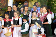 Participants in the Feast of Corpus Christi Celebrations in their Traditional Dress, St. Wolfgang, Wolfgangsee Lake, Austria, Eu