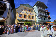 Participants in the Feast of Corpus Christi Celebrations in their Traditional Dress, St. Wolfgang, Wolfgangsee Lake, Austria, Eu