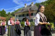 Participants in the Feast of Corpus Christi Celebrations in their Traditional Dress, St. Wolfgang, Wolfgangsee Lake, Austria, Eu