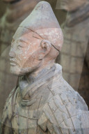 Bust of a Terracotta Warrior, Mausoleum of the first Qin Emperor, Xian, Shaanxi Province, China