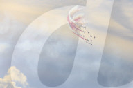 Red Arrows, Royal Air Force aerobatic display team, colourful sky, England