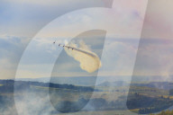 Red Arrows, Royal Air Force aerobatic display team, Peak District National Park, Derbyshire, England