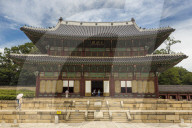 Injeongjeon main palace building, Changdeokgung Palace, Summer, Unesco World Heritage Site, Seoul, South Korea