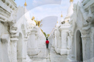 Kuthodaw pagoda - stupas housing the world's largest book, consisting of 729 large marble tablets with the Tipitaka Pali canon