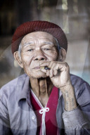 Indigenous White Karen (Kayin) hill tribe villager from the mountains near Doi Inthanon, Chiangmai, Thailand, Southeast Asia, Asia