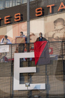 Thousands of Arsenal fans stage protest against Kroenke outside stadium. Around 3,000 fans outside stadium before Everton game. Spotify founder Daniel Ek ‘happy to throw my hat in the ring’