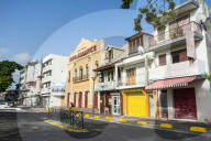 Colonial buildings, Place de la Victoire,  Pointe-a-pitre, Guadeloupe, France