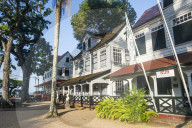 Colonial wooden buildings in Fort Zeelandia in the Unesco world heritage sight Paramaribo, Suriname