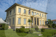 Old colonial buildings in Saint Laurent du Maroni, French Guiana, Department of France