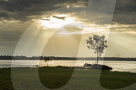Sunset over the Maroni river, Saint Laurent du Maroni, French Guiana, Department of France