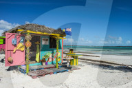 Colourful shop on Five Cay beach, Providenciales, Turks and Caicos