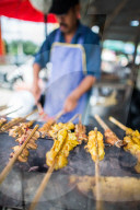 satay at market, Phuket, Thailand