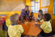 Theoneste Habiyaremye.Local nursery teacher in Murama district, eastern Rwanda. Theo has been working closely with Rhea Villarico, VSO volunteer to create a more dynamic and interactive nursery environment for pre-primary aged children.