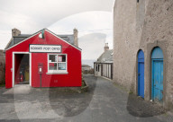 Rural post office in the small fishing village of Boddam, Scotland