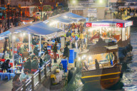 floating traditional food stalls on the Bosphorus, Isanbul